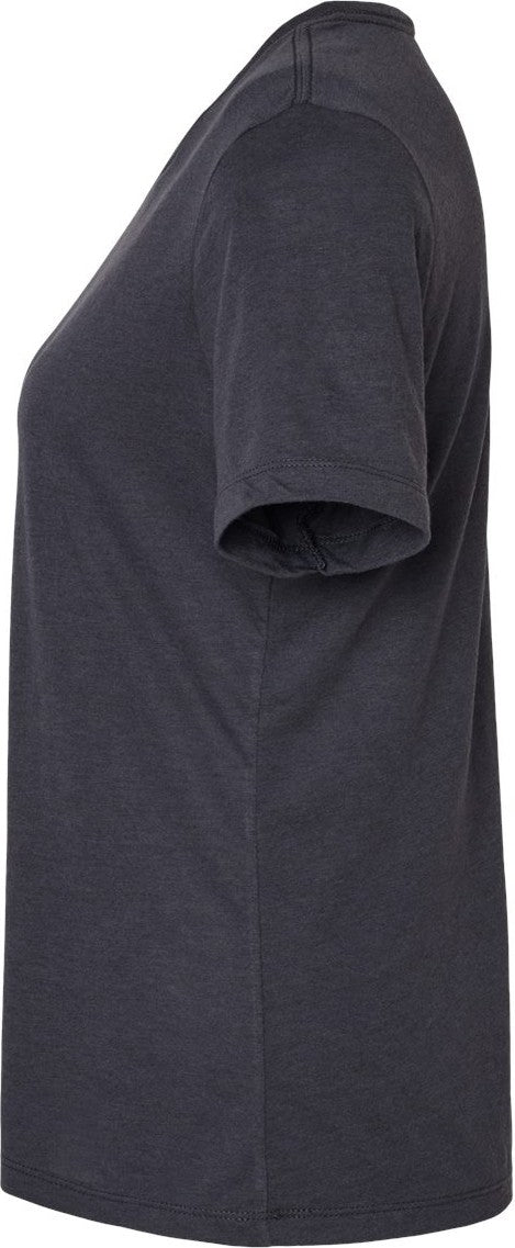 Left View of Solid Dark Grey Triblend Women’s Relaxed Fit Triblend Tee - 6413