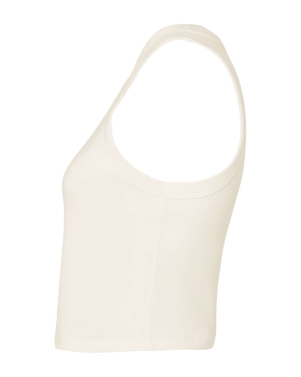 Left View of Solid Natural Blend Women's Micro Rib Racer Tank - 1019