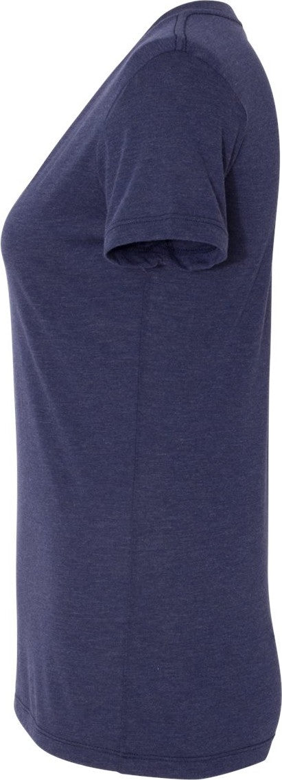 Left View of Solid Navy Triblend Triblend V-Neck Short Sleeve Tee - 3415