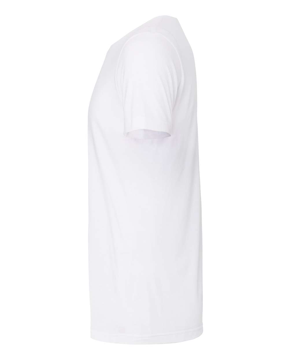 Left View of Solid White Blend CVC Jersey Tee - 3001CVC