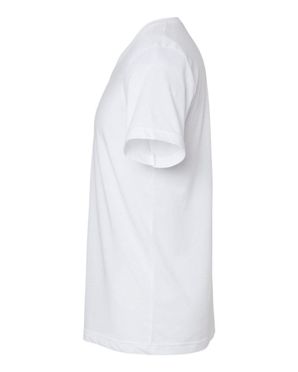 Left View of Solid White Blend Heather CVC V-Neck Tee - 3005CVC