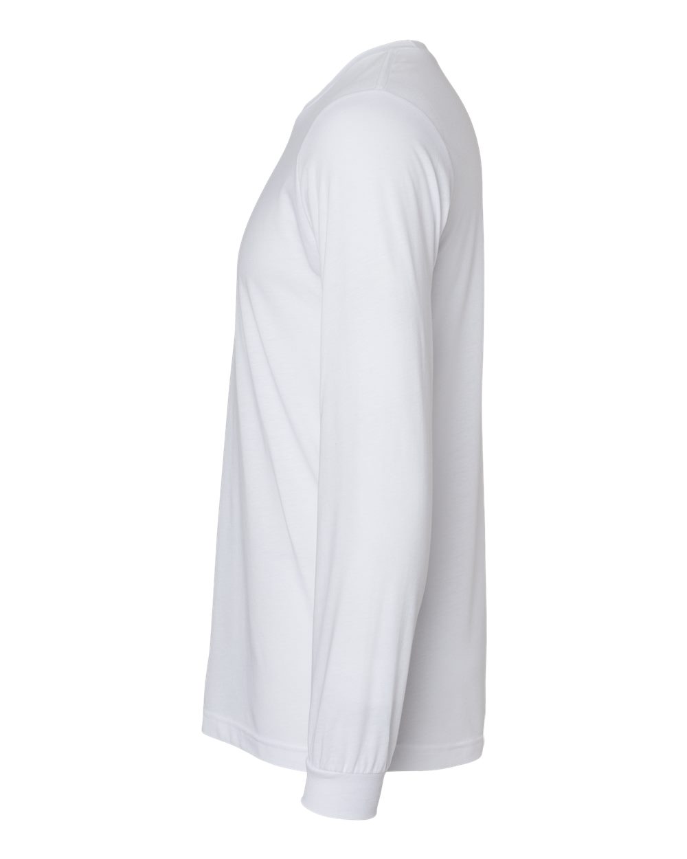Left View of Solid White Triblend Triblend Long Sleeve Tee - 3513