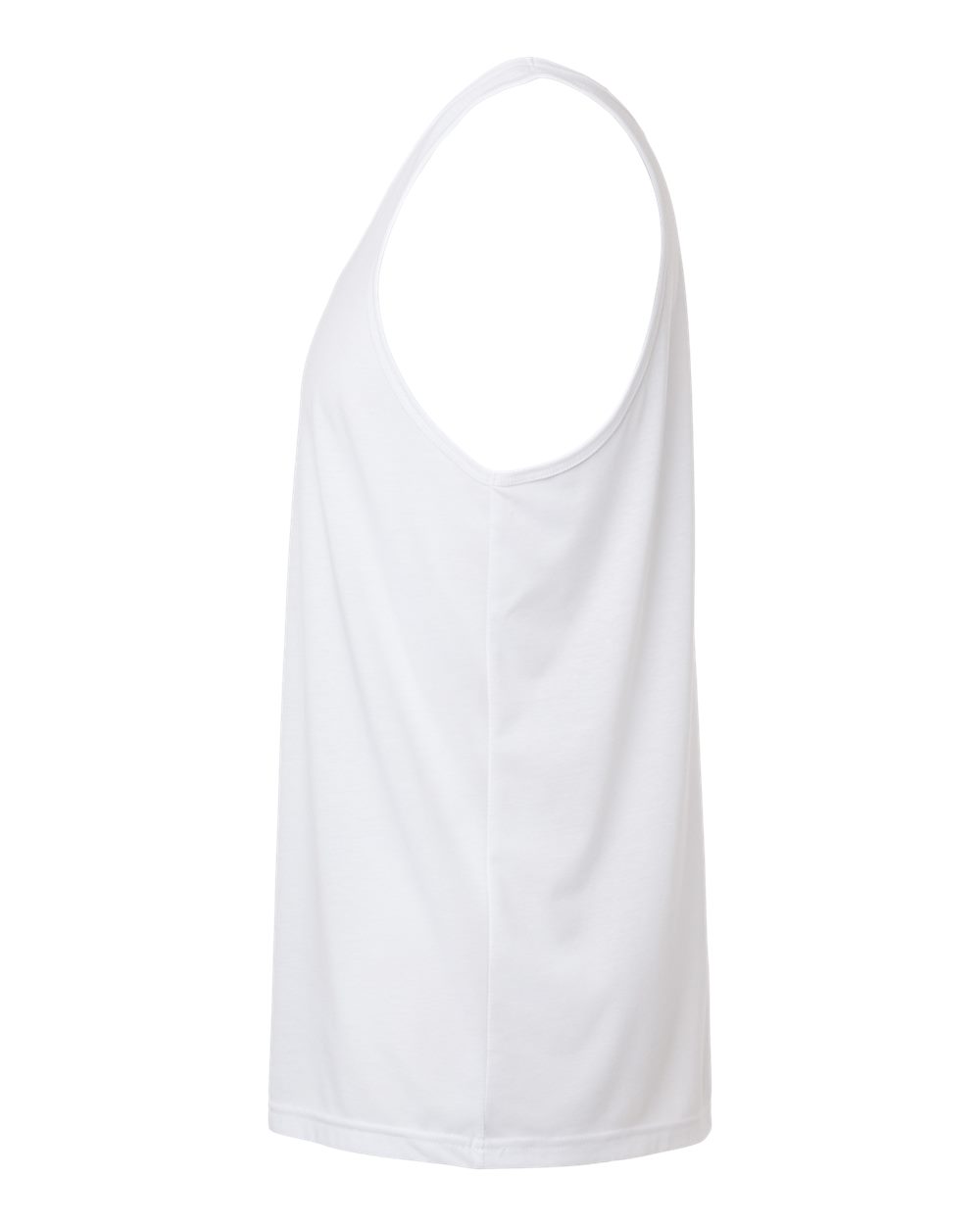 Left View of Solid White Triblend Triblend Tank - 3484