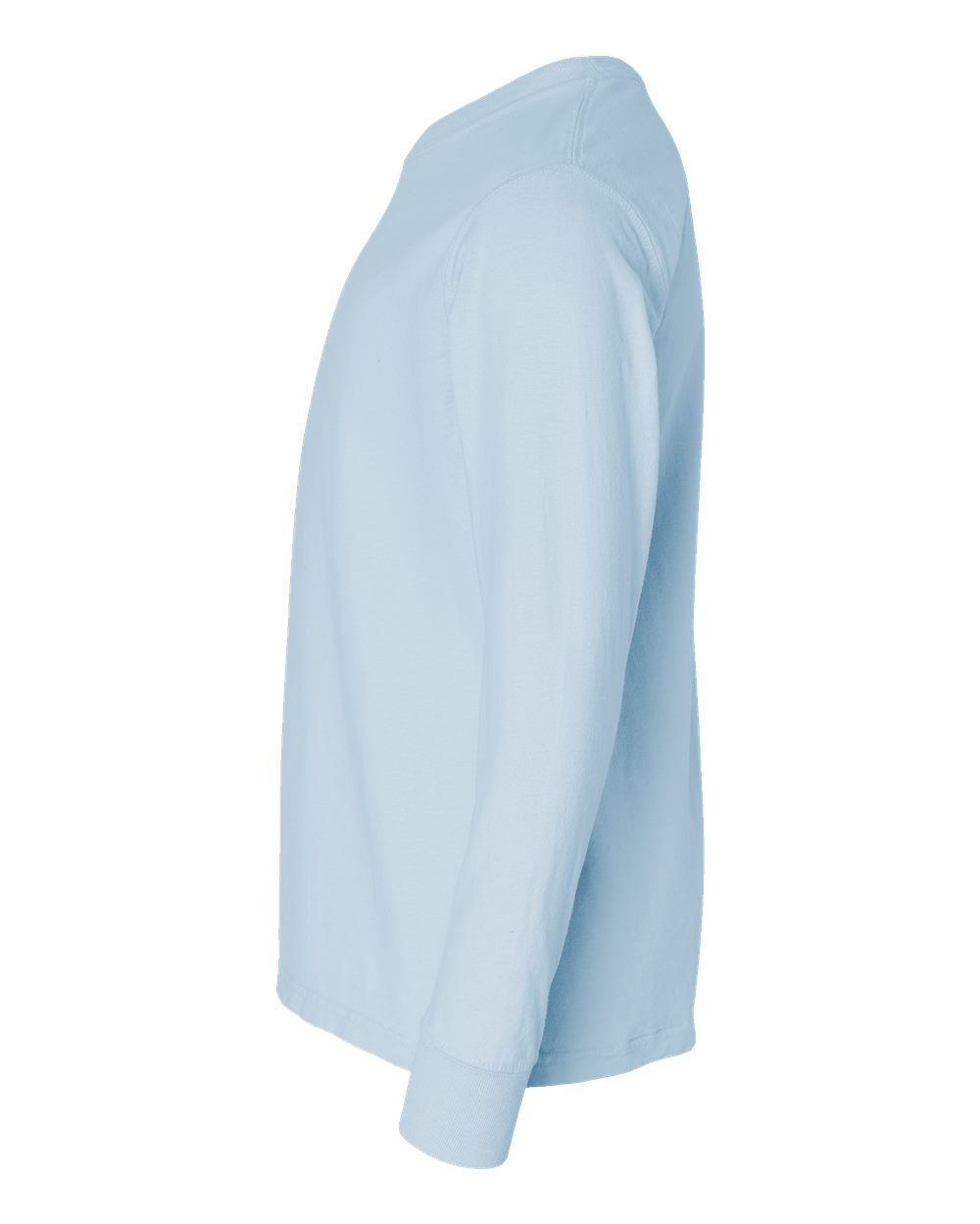 Left View of Soothing Blue Garment-Dyed Youth Long Sleeve T-Shirt - GDH275