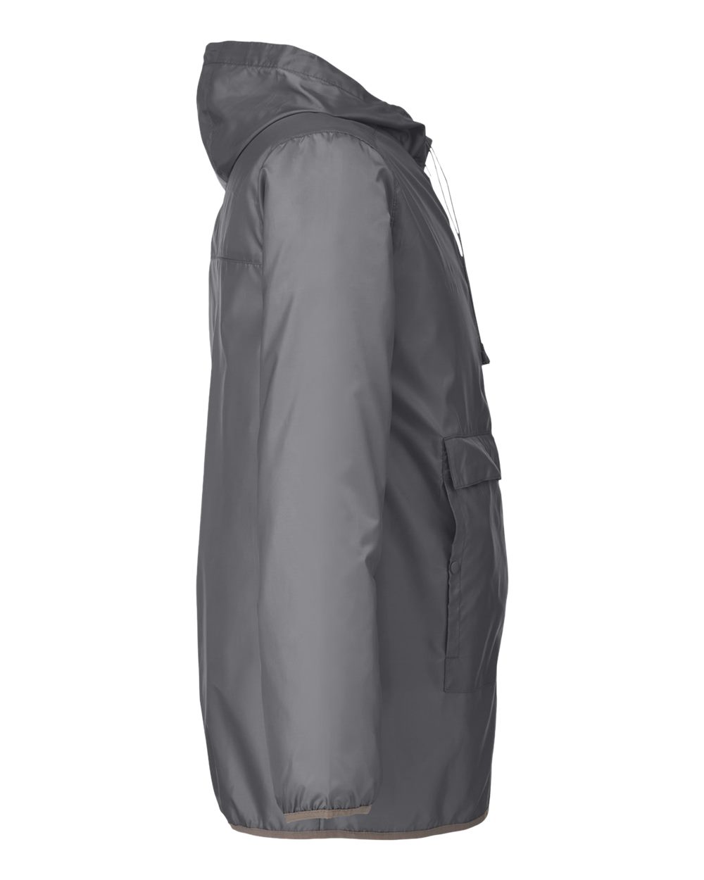 Left View of Sport Graphite Unisex Zone Protect Packable Anorak Jacket - TT77