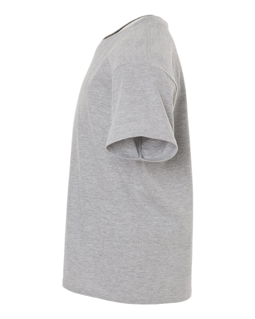 Left View of Sport Grey Light Cotton Youth T-Shirt - 3000B