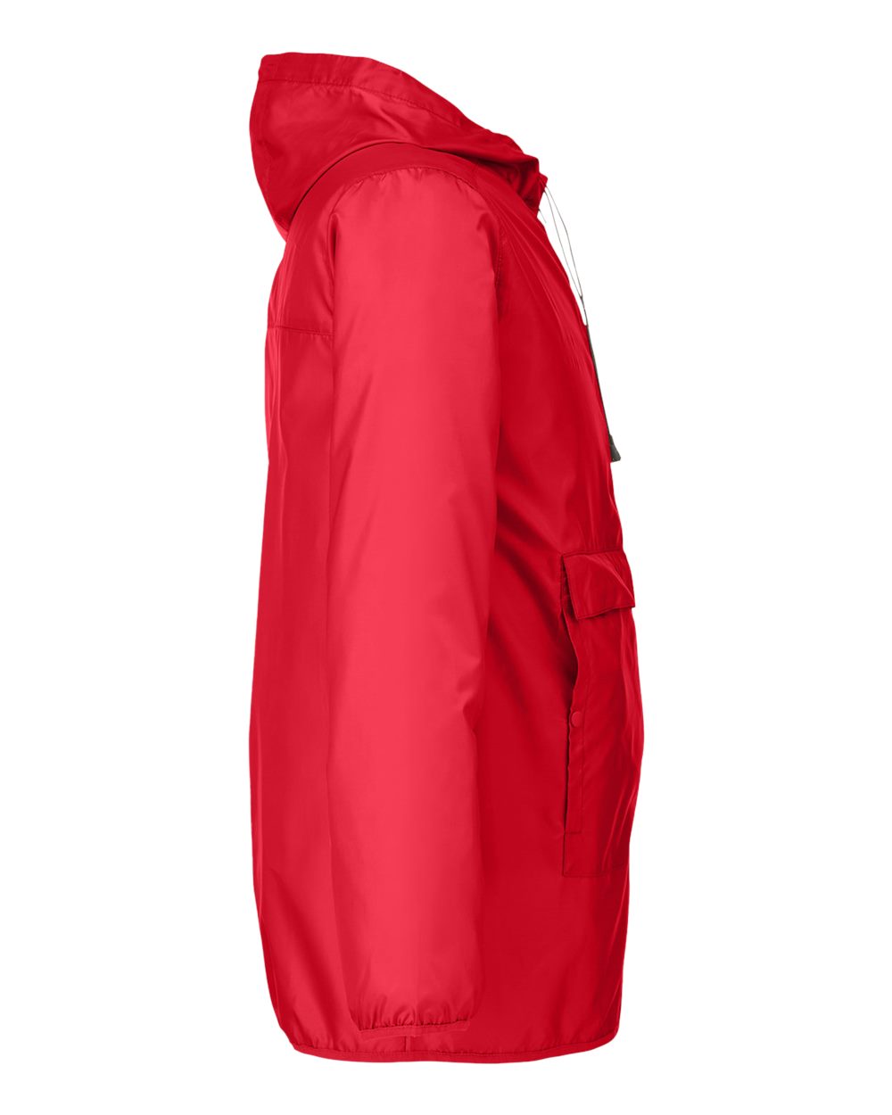 Left View of Sport Red Unisex Zone Protect Packable Anorak Jacket - TT77