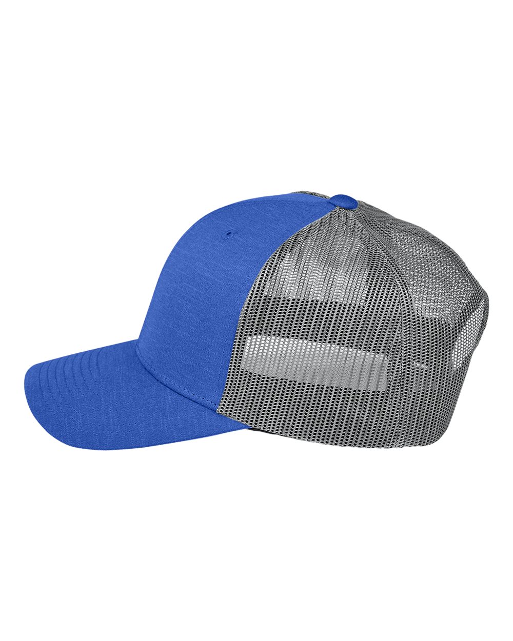 Left View of Sport Royal Heather/ Sport Graphite Zone Sonic Heather Trucker Cap - TT802