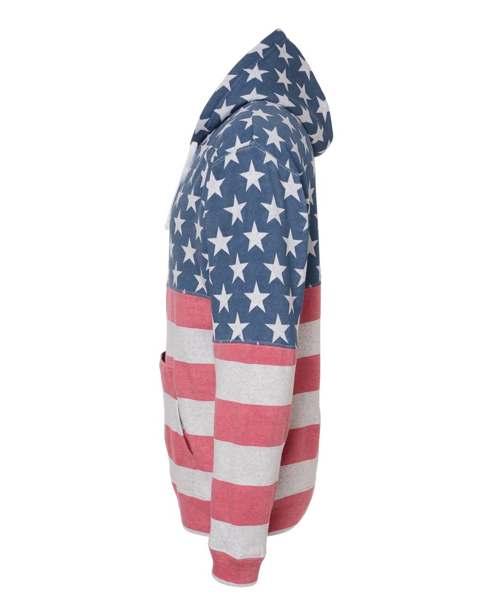 Left View of Stars & Stripes Tailgate Hooded Sweatshirt - 8815
