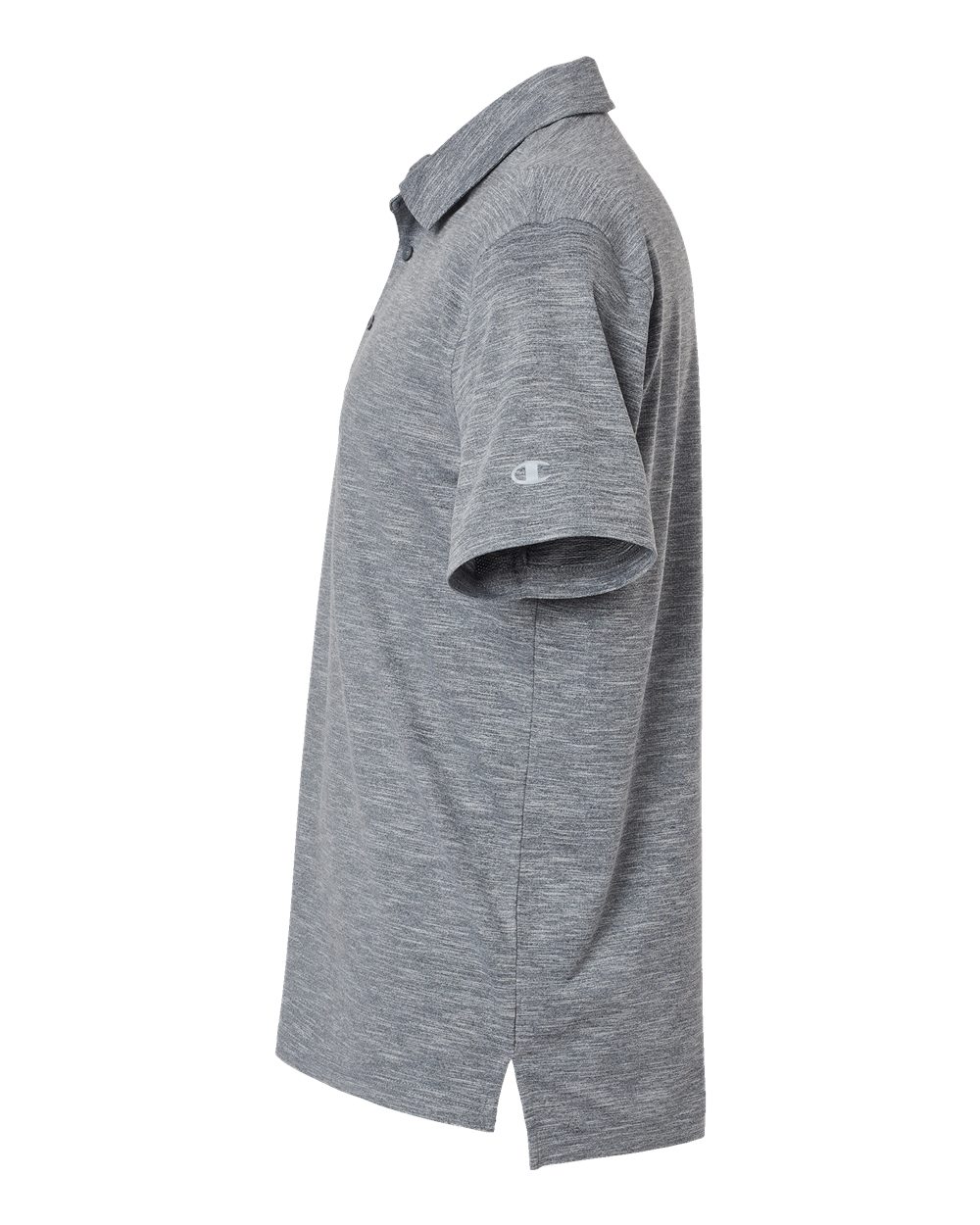 Left View of Stealth Heather Sport Polo - CHP115