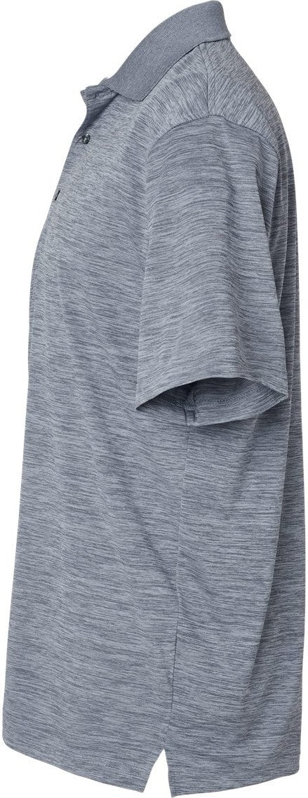 Left View of Steel Grey Heather Dakota Striated Heather Polo - 130