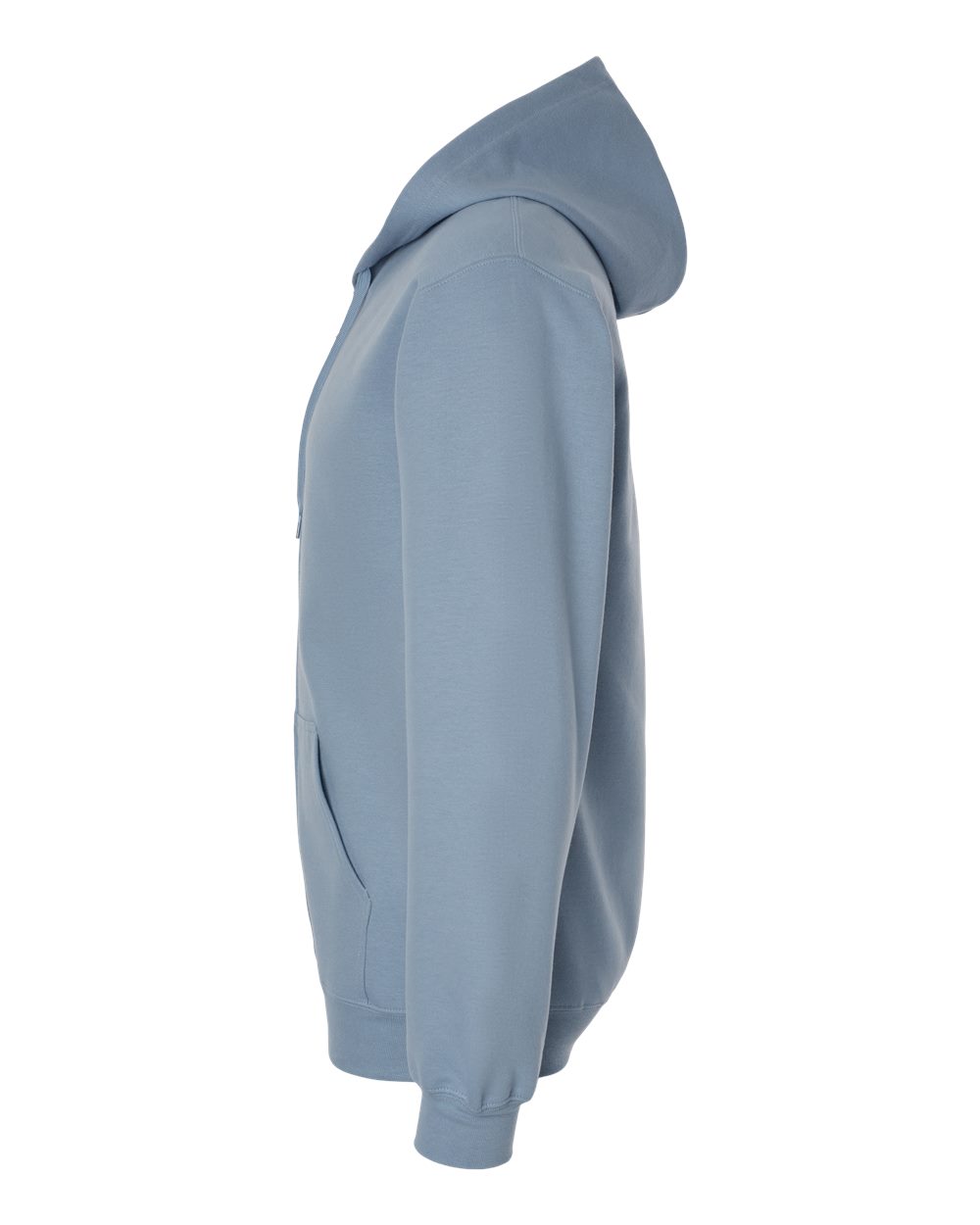 Left View of Stone Blue Softstyle® Full-Zip Hooded Sweatshirt - SF600