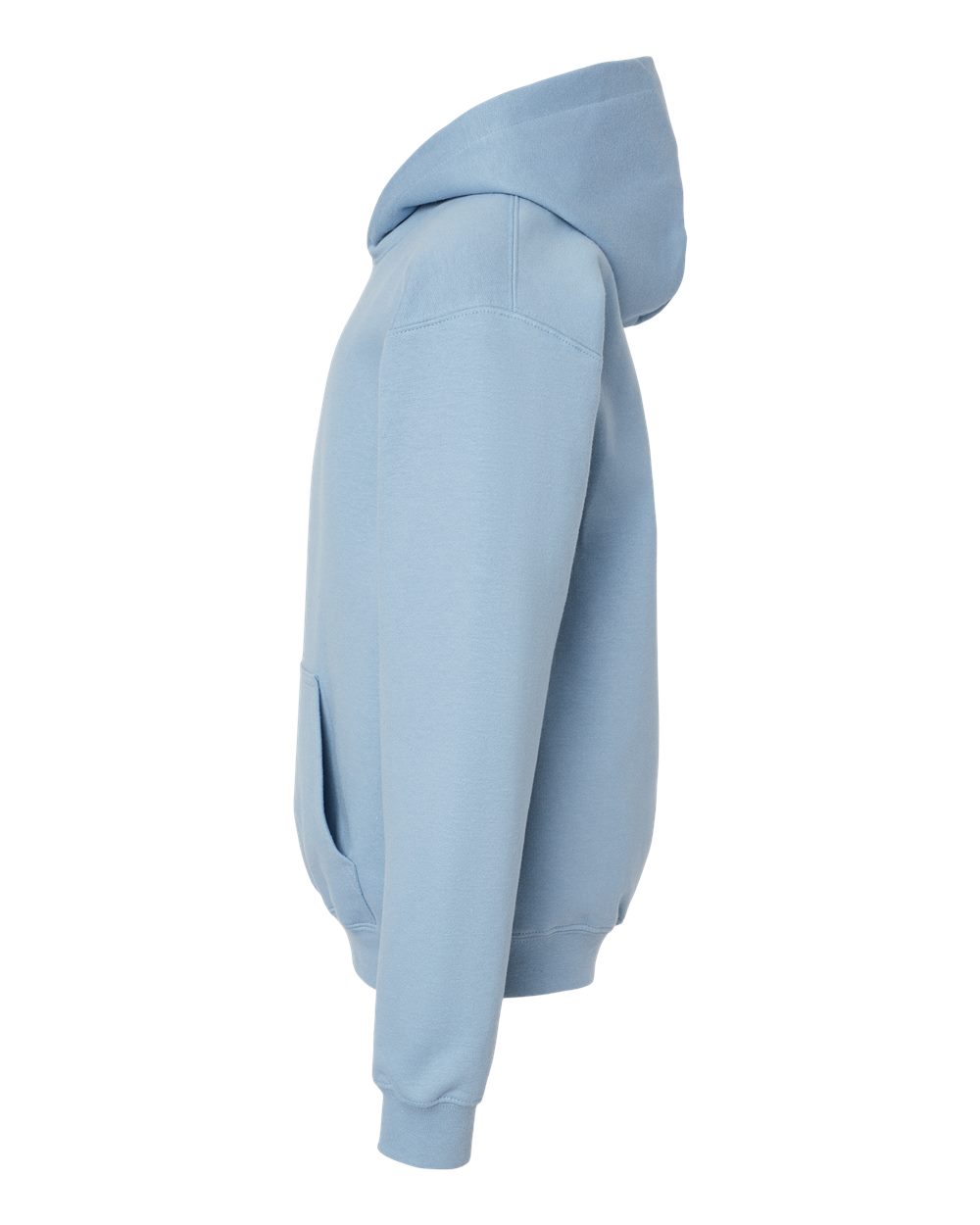 Left View of Stone Blue Softstyle® Youth Midweight Hooded Sweatshirt - SF500B