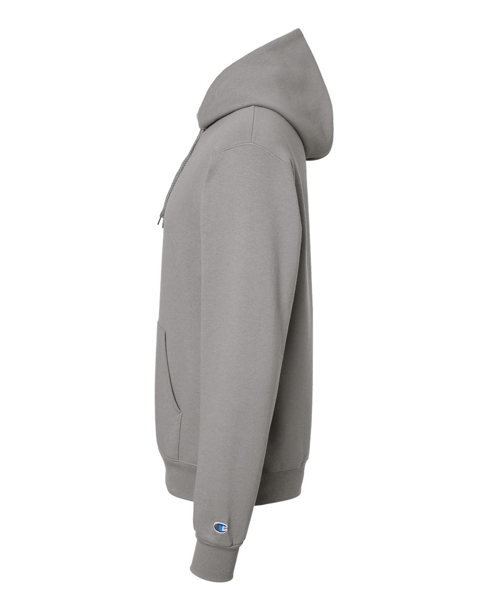 Left View of Stone Grey Powerblend® Hooded Sweatshirt - S700