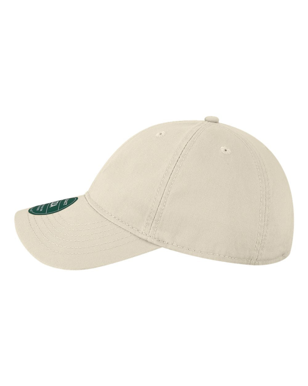 Left View of Stone Relaxed Twill Dad Hat - EZA