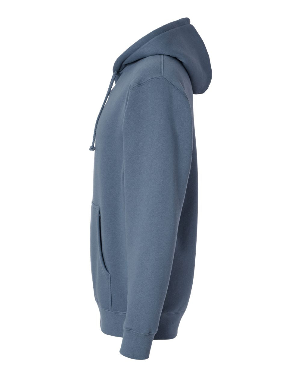 Left View of Storm Blue Heavyweight Hooded Sweatshirt - IND4000