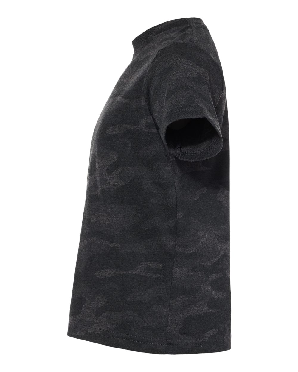 Left View of Storm Camo Toddler Fine Jersey Tee - 3321