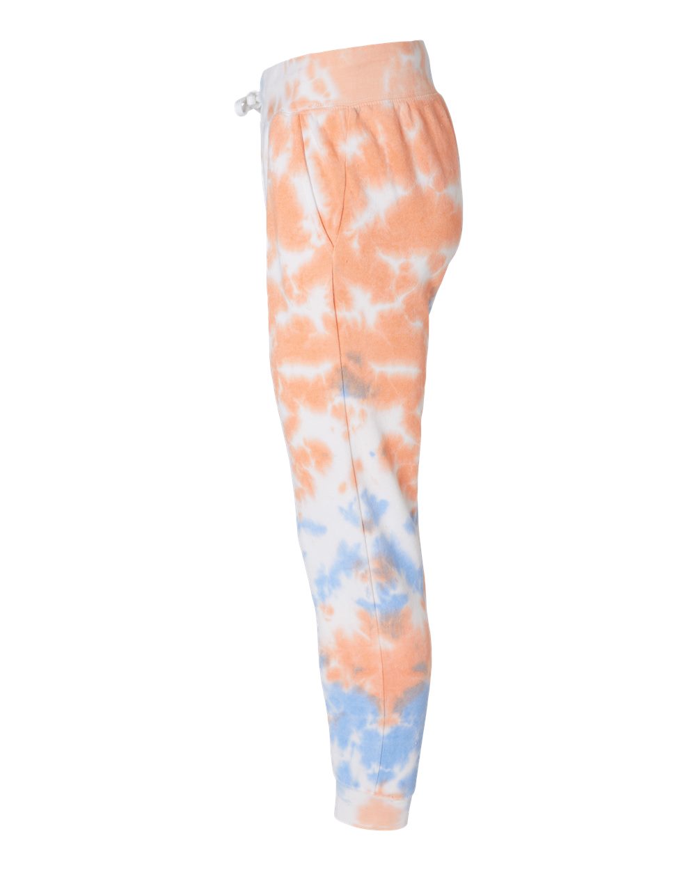Left View of Sunset Tie Dye Tie-Dyed Fleece Joggers - 8884