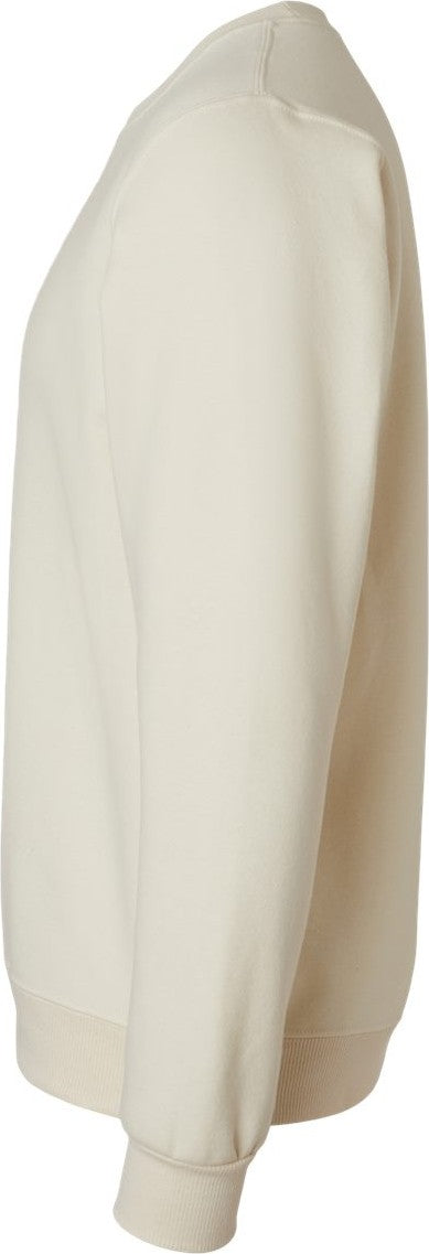 Left View of Sweet Cream Heather Eco™ Premium Blend Ring-Spun Crewneck Sweatshirt - 701MR