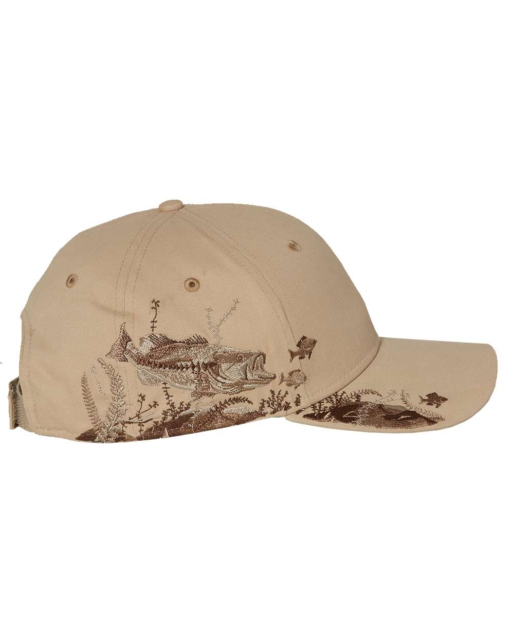 Left View of Tan Bass Cap - 3303