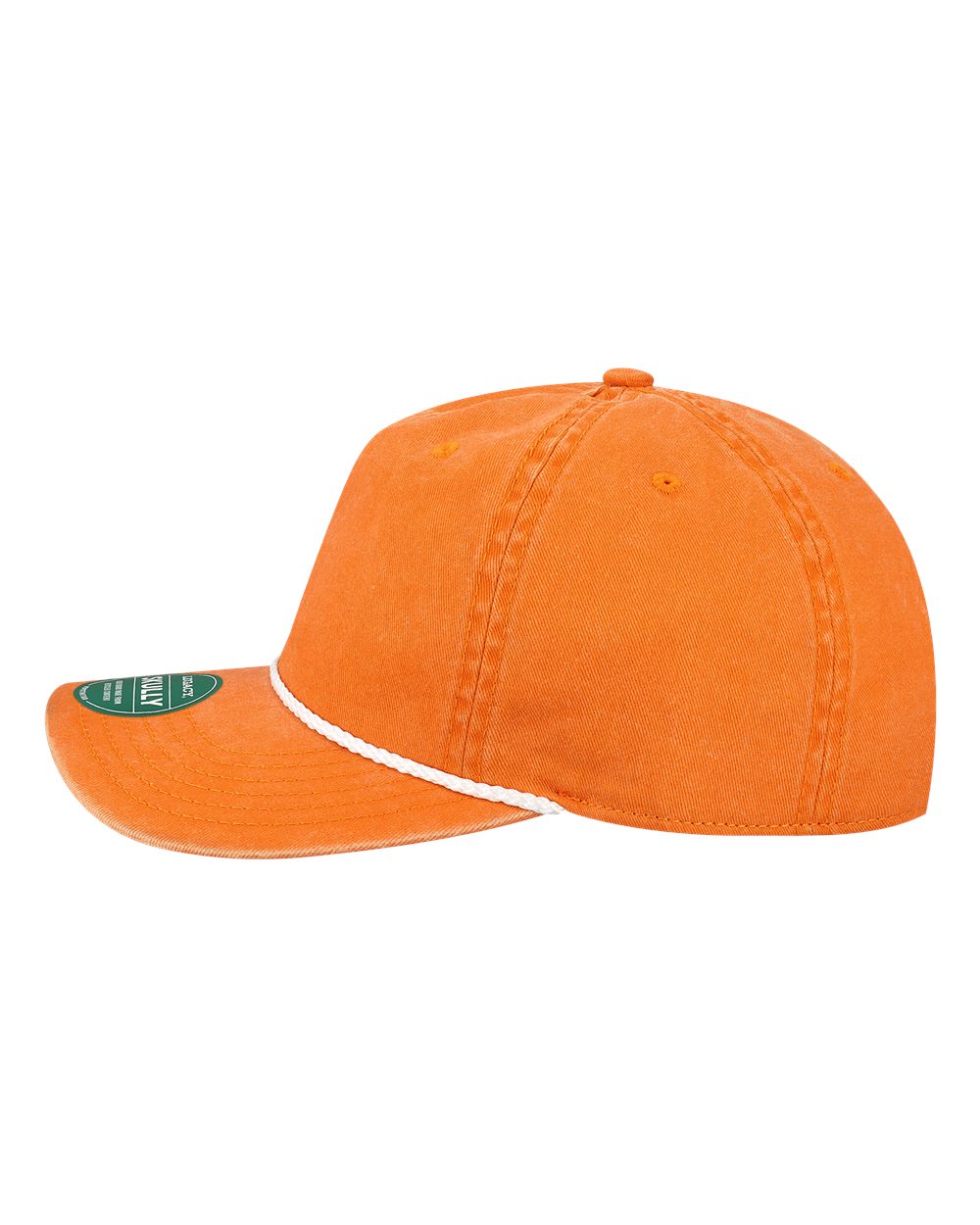Left View of Tangerine Orange Skully Cap - SKULLY