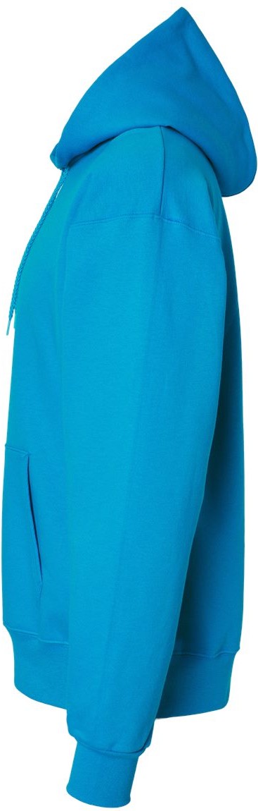 Left View of Teal Ultimate Cotton® Hooded Sweatshirt - F170