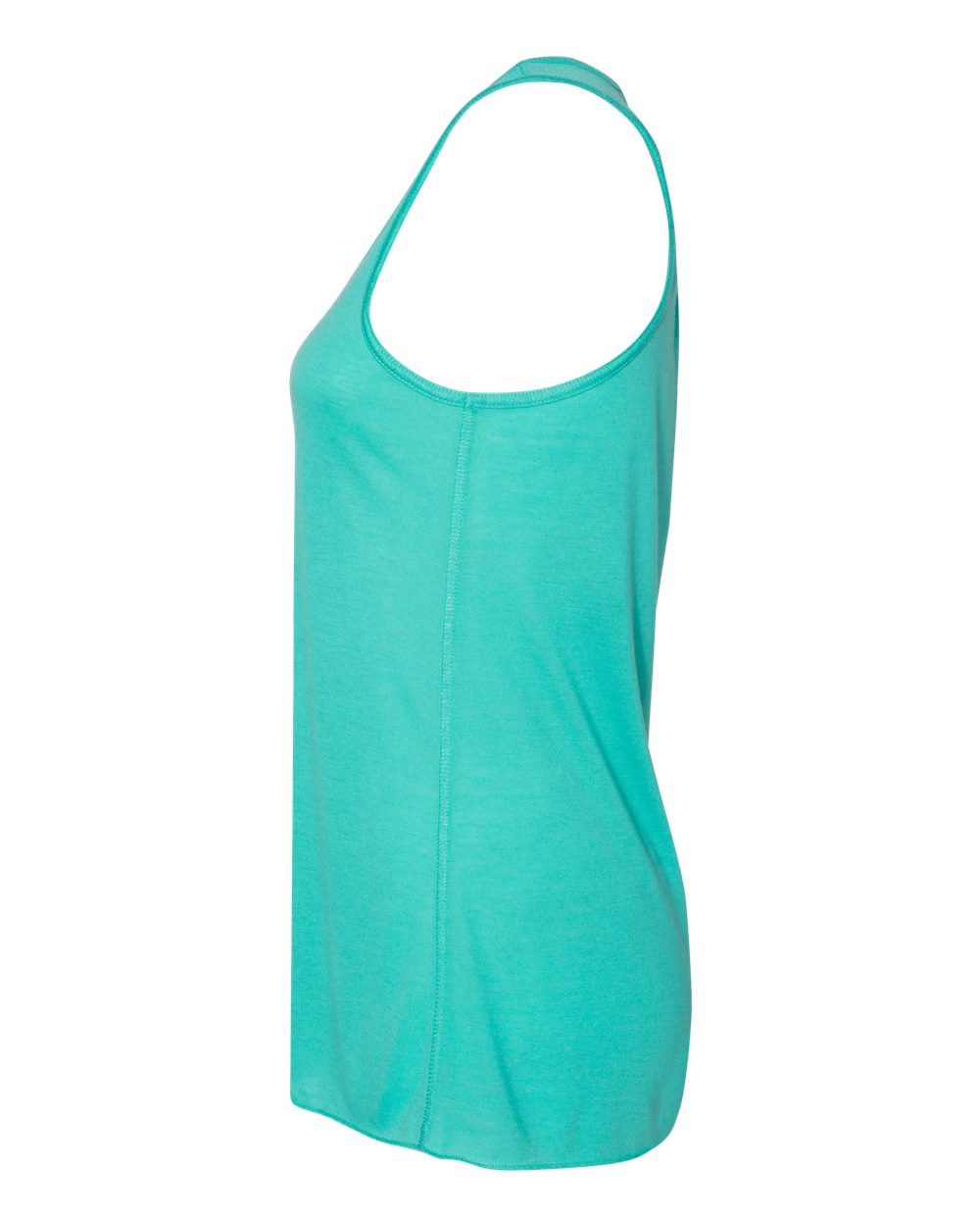 Left View of Teal Women's Flowy Racerback Tank - 8800