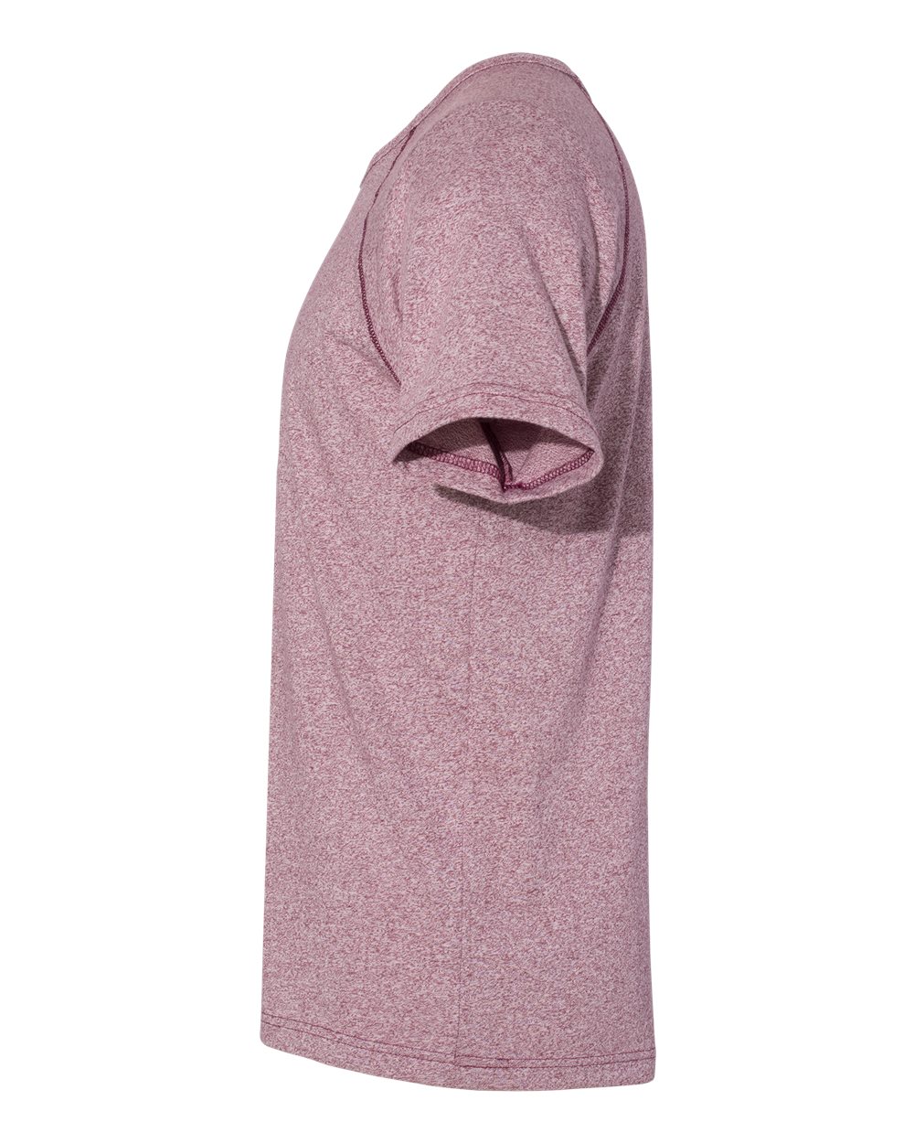 Left View of Tech Maroon Mock Twist Raglan T-Shirt - 2050
