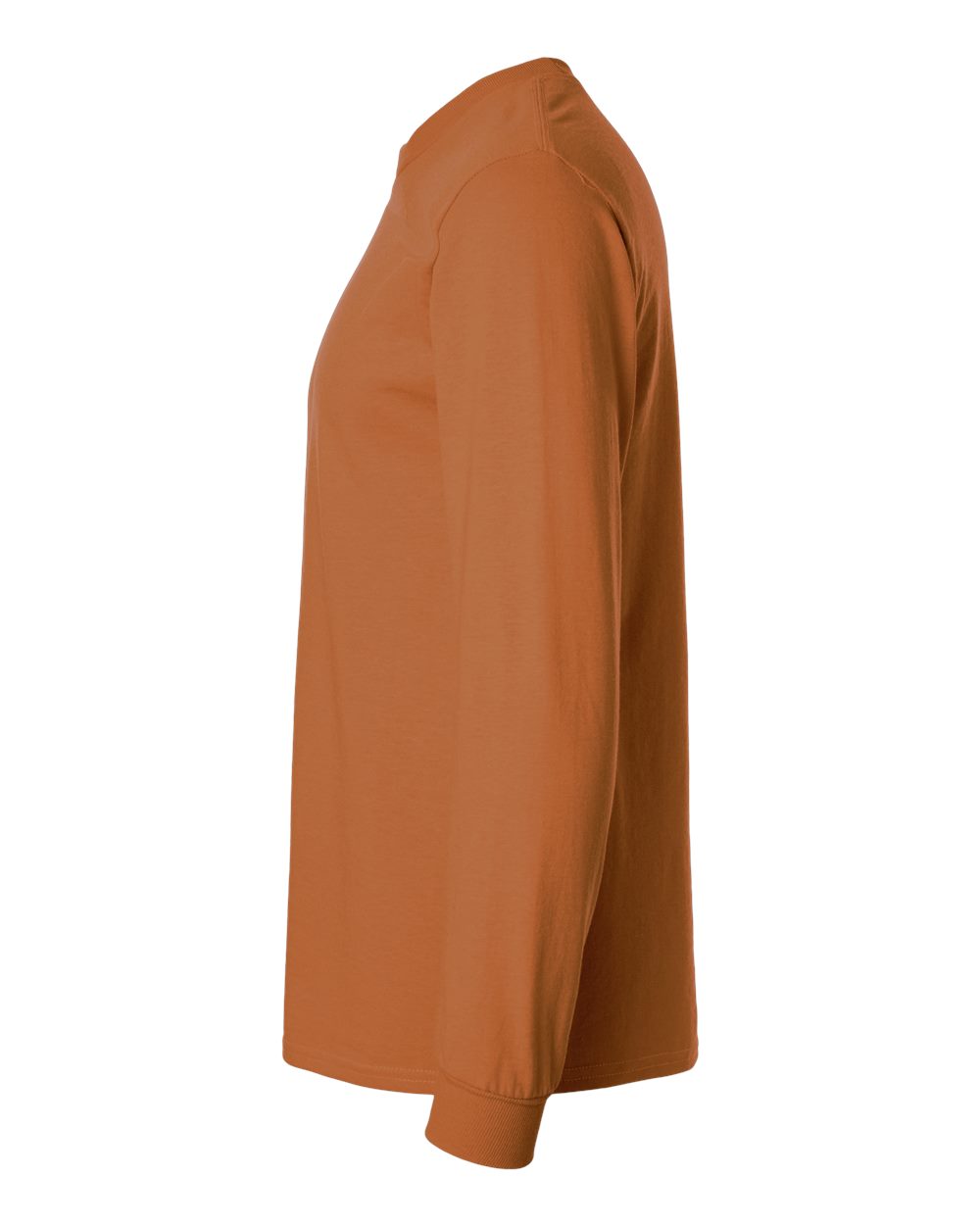 Left View of Texas Orange Ultra Cotton® Long Sleeve T-Shirt - 2400
