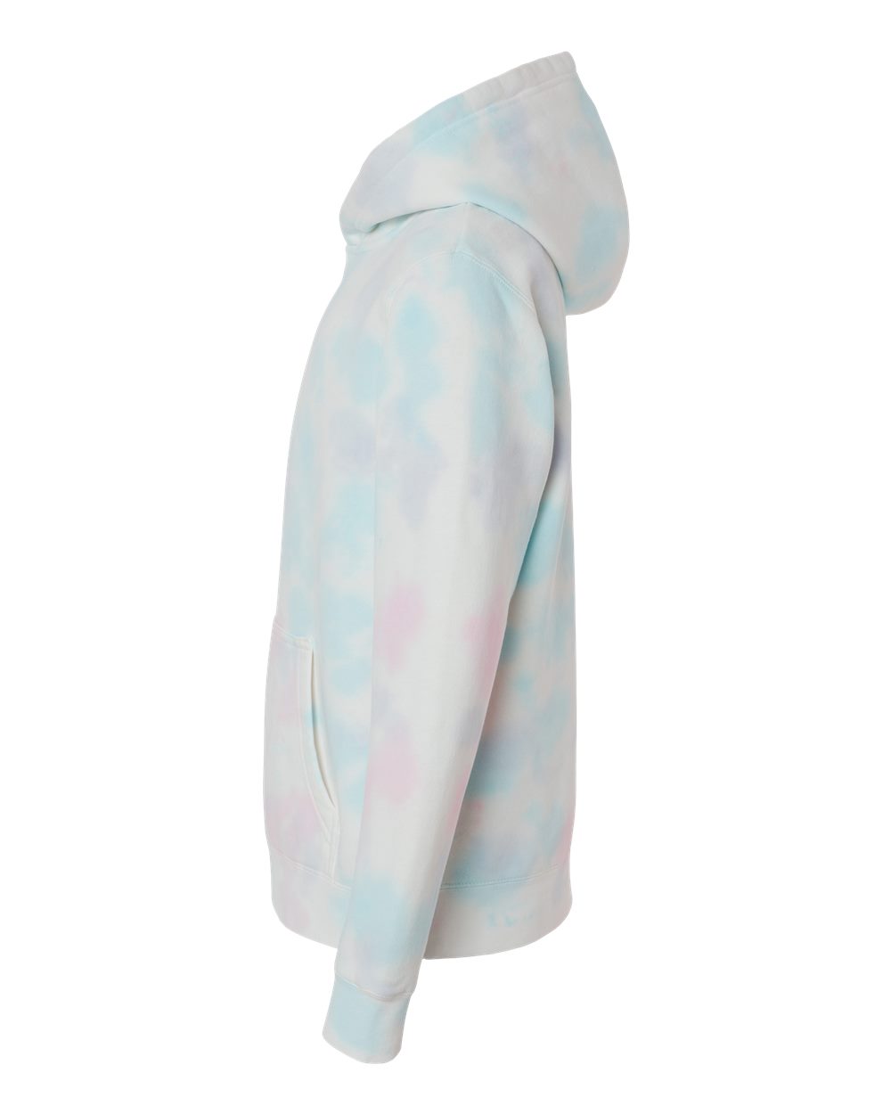 Left View of Tie Dye Cotton Candy Youth Midweight Tie-Dyed Hooded Sweatshirt - PRM1500TD