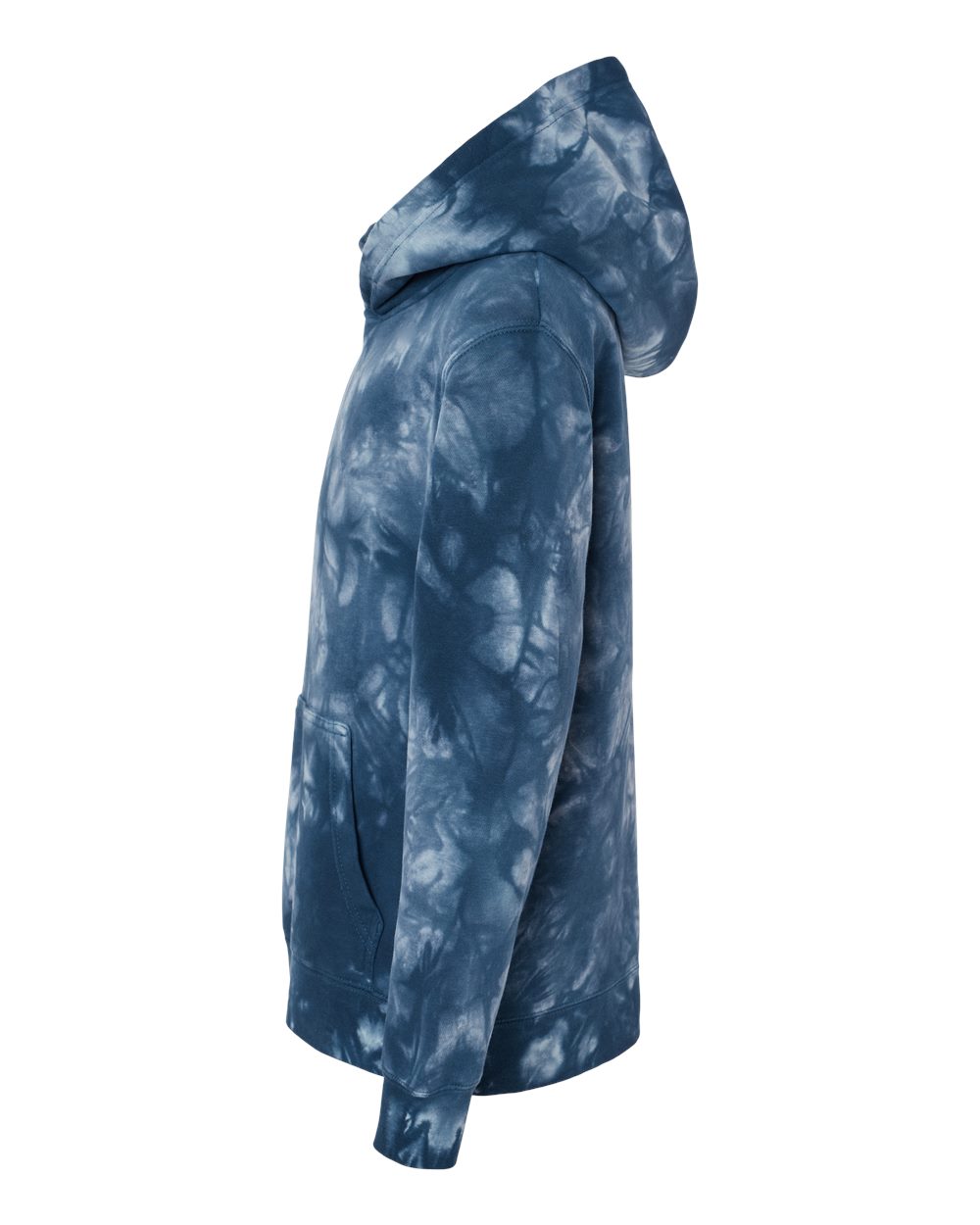 Left View of Tie Dye Navy Youth Midweight Tie-Dyed Hooded Sweatshirt - PRM1500TD
