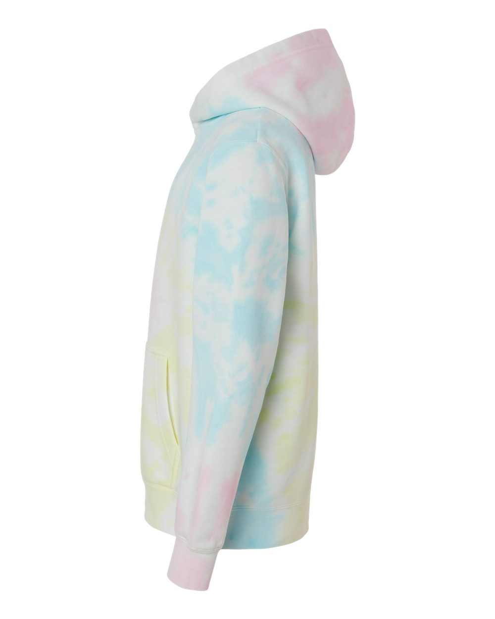 Left View of Tie Dye Sunset Swirl Youth Midweight Tie-Dyed Hooded Sweatshirt - PRM1500TD