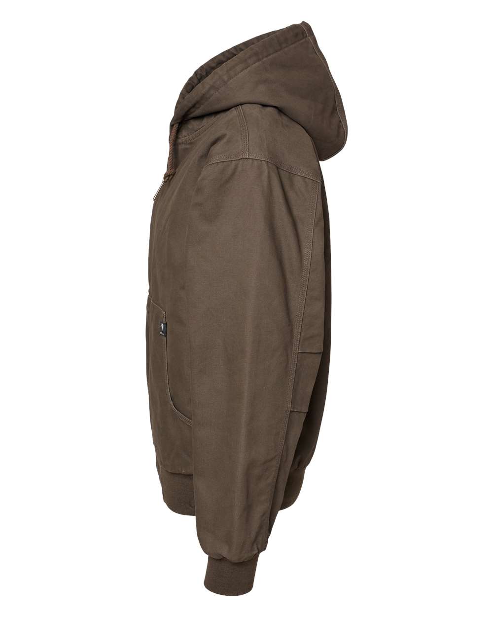 Left View of Tobacco Cheyenne Boulder Cloth™ Hooded Jacket with Tricot Quilt Lining - 5020