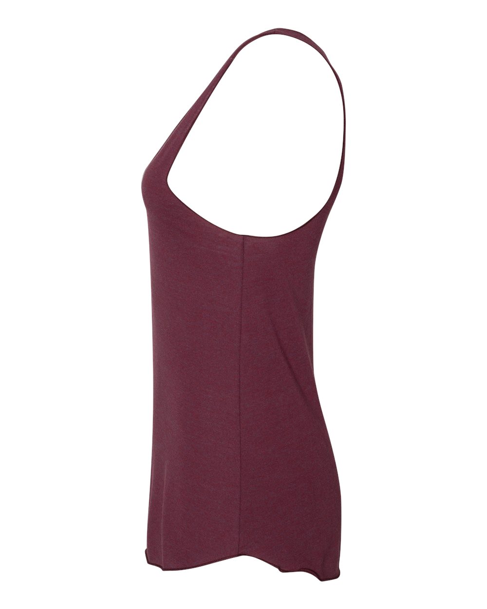 Left View of Tri-Cranberry Women’s Triblend Racerback Tank - TR308W