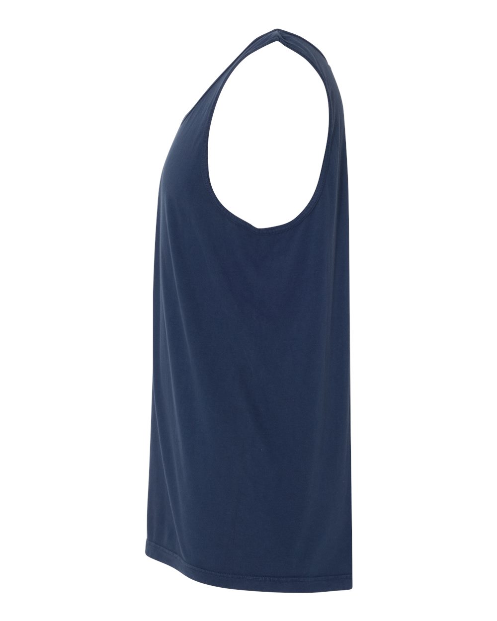 Left View of True Navy Garment-Dyed Heavyweight Tank Top - 9360