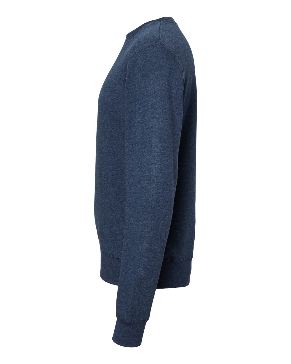 Left View of True Navy Triblend Triblend Fleece Crewneck Sweatshirt - 8870