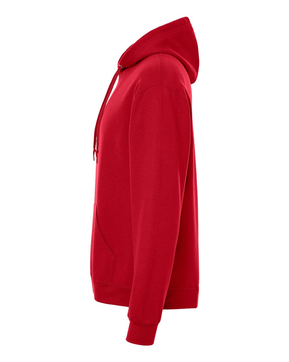 Left View of True Red Ultimate CVC Hooded Sweatshirt - IC49MR
