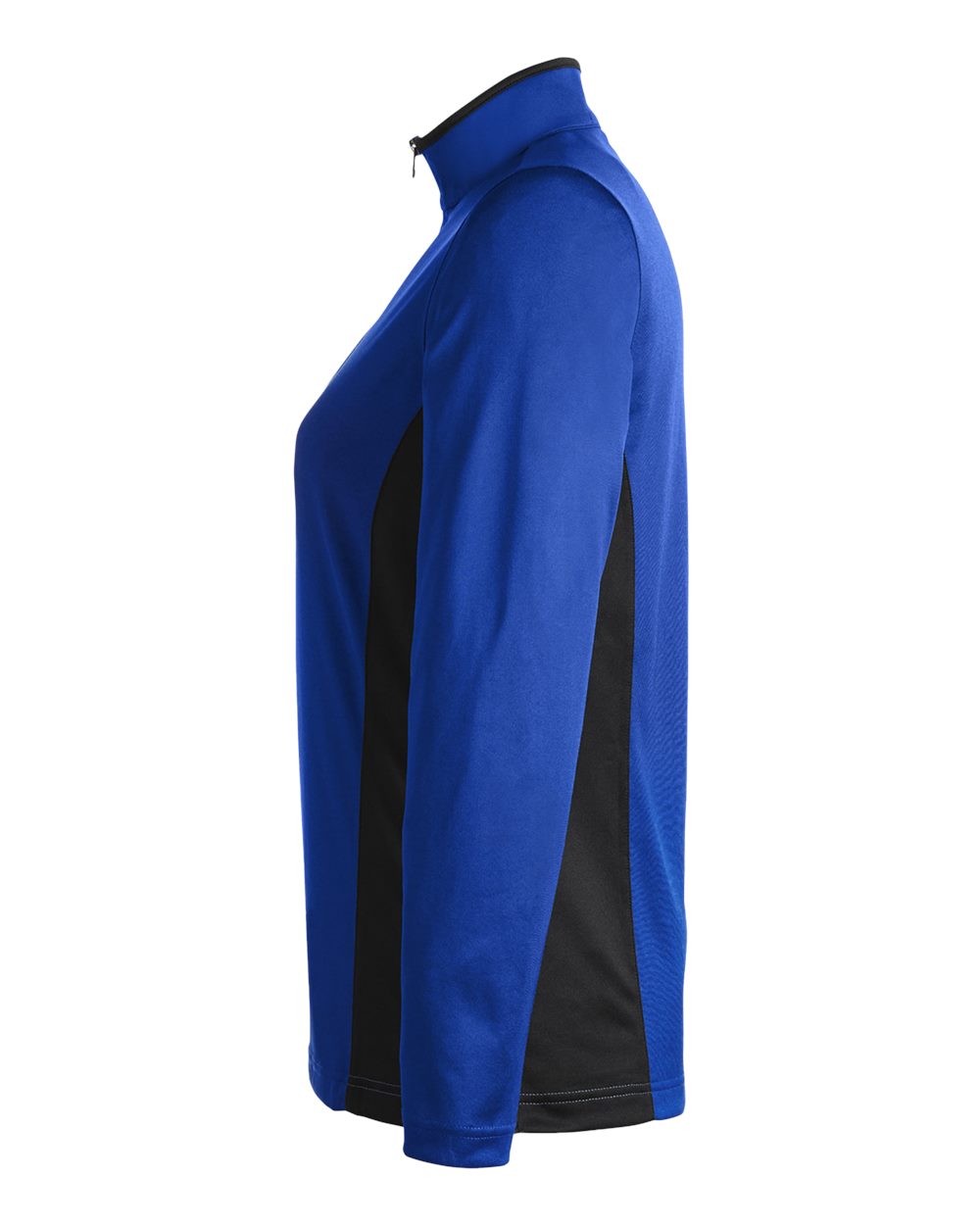 Left View of True Royal/ Black Women's Flash Snag Protection Plus IL Colorblock Quarter-Zip Pullover - M786W