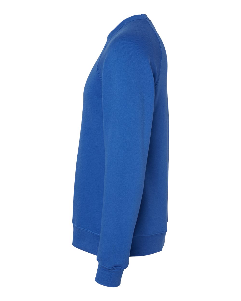 Left View of True Royal Sponge Fleece Raglan Crewneck Sweatshirt - 3901