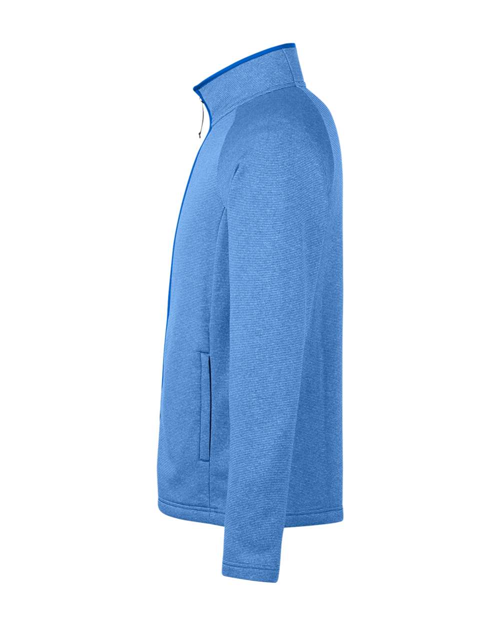 Left View of True Royal/ White Men's Venture Heathered Stripe Full-Zip - CE72