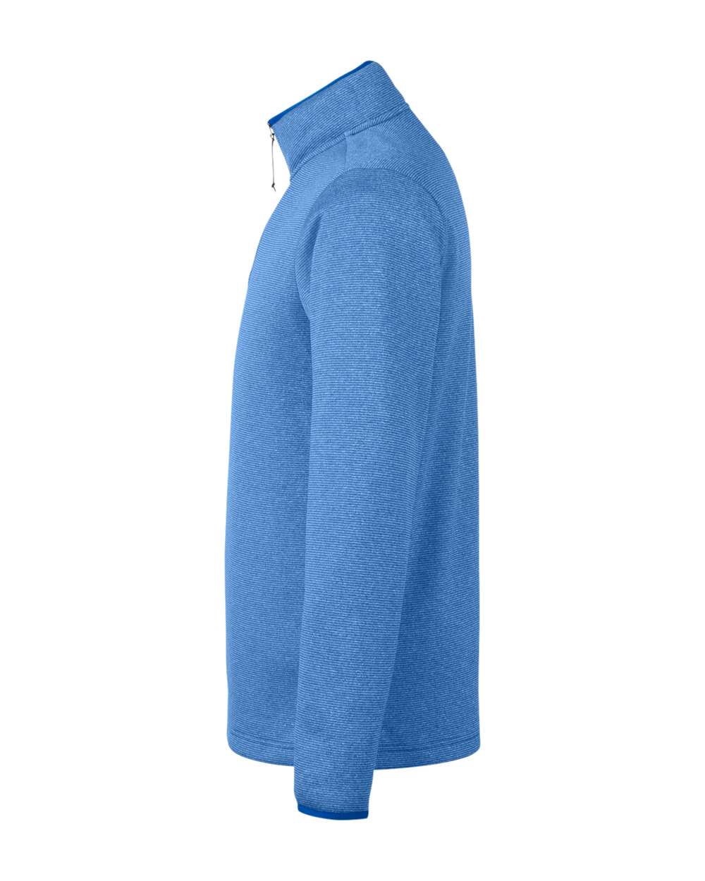 Left View of True Royal/ White Men's Venture Heathered Stripe Quarter-Zip Pullover - CE73