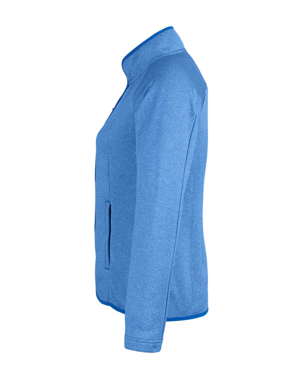 Left View of True Royal/ White Women's Venture Heathered Stripe Full-Zip - CE72W
