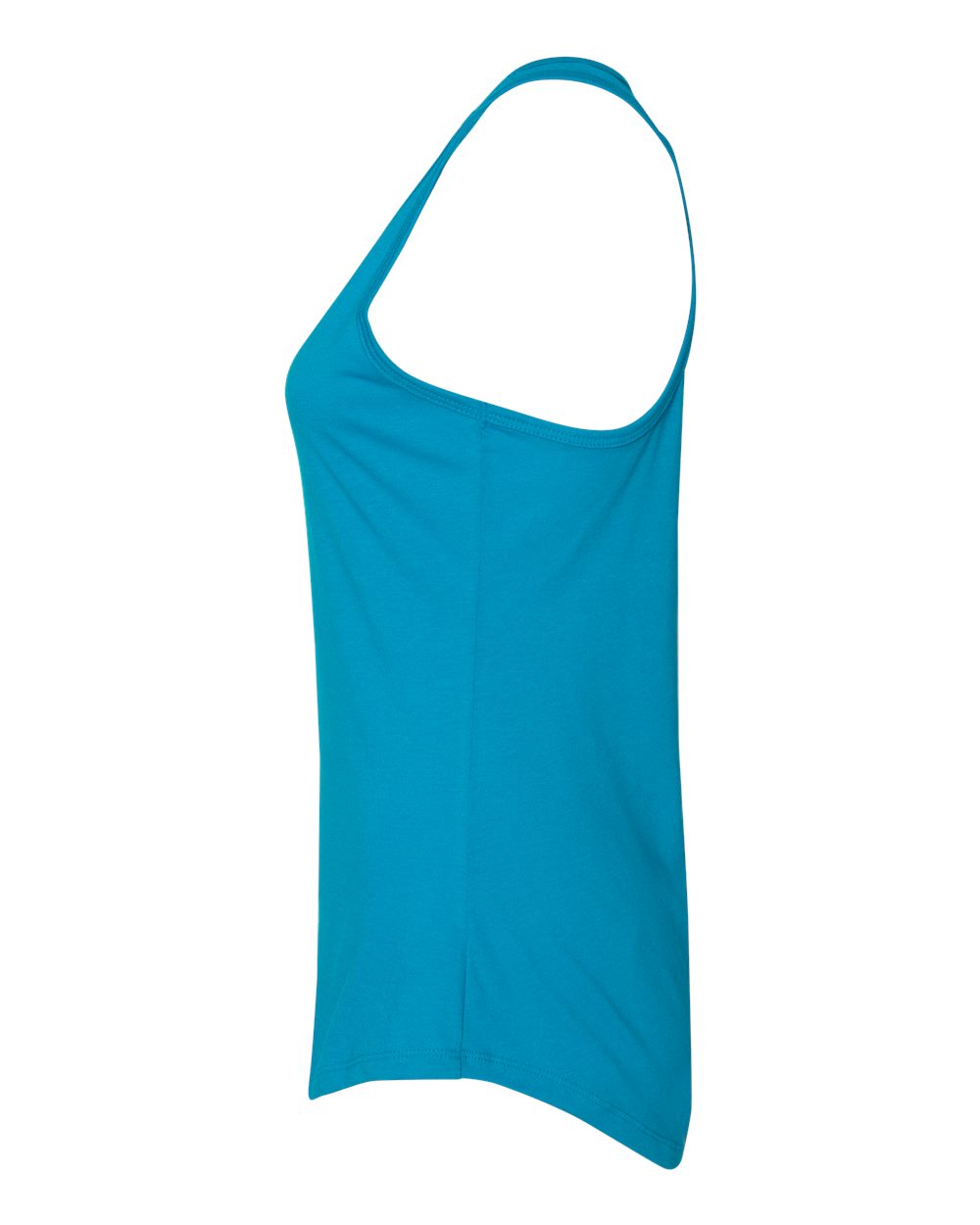 Left View of Turquoise Women's Gathered Racerback Tank - 6338