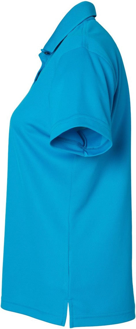 Left View of Turquoise Women's Saratoga Performance Mini Mesh Polo - 104