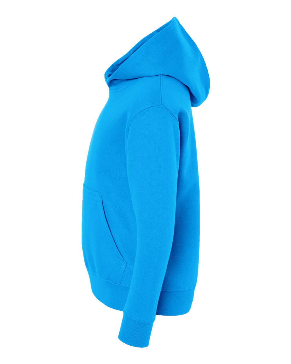 Left View of Turquoise Youth Fleece Hoodie - 2296