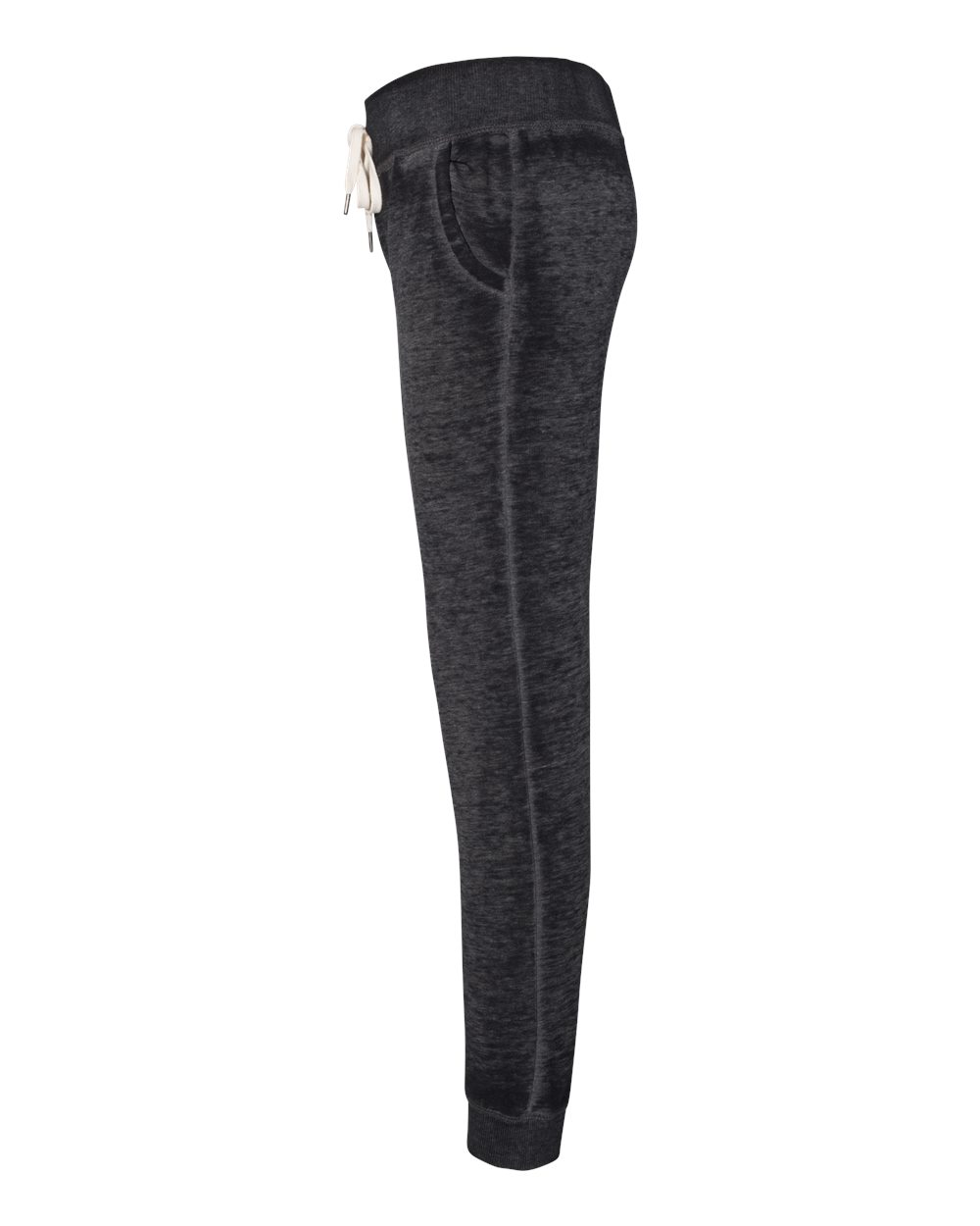 Left View of Twisted Black Women’s Vintage Zen Fleece Joggers - 8944