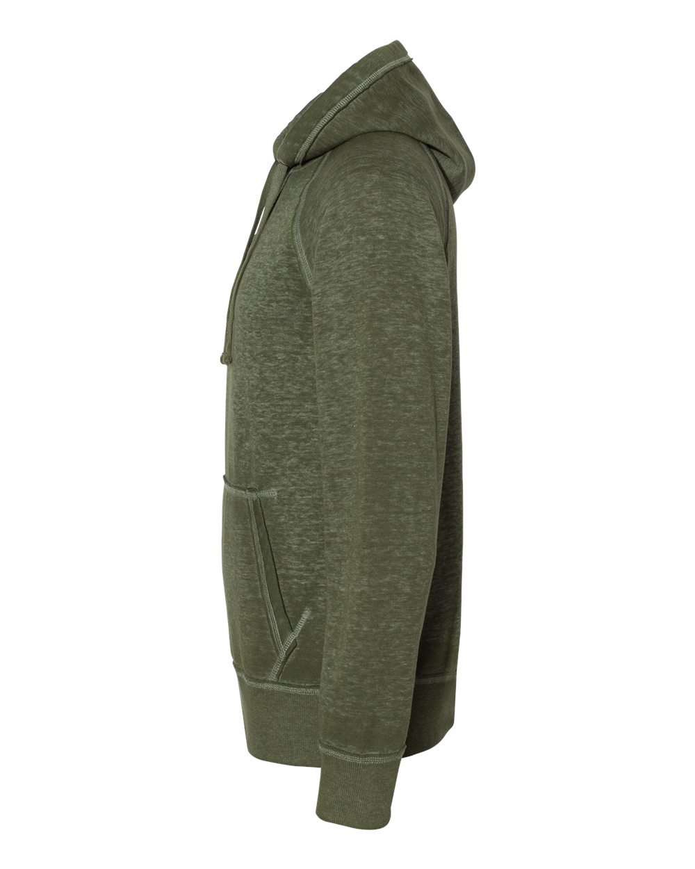 Left View of Twisted Olive Vintage Zen Fleece Hooded Sweatshirt - 8915