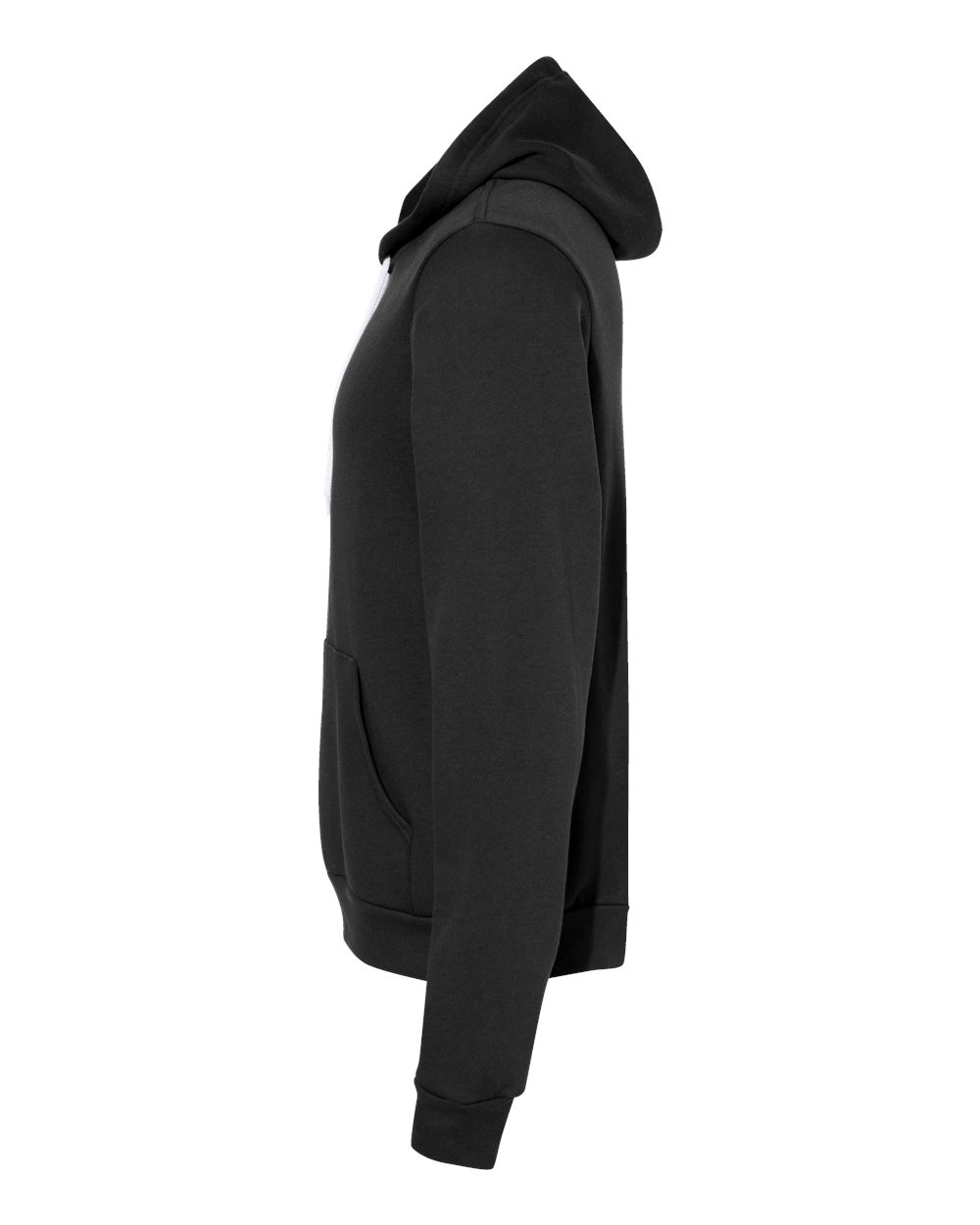 Left View of Vintage Black Sponge Fleece Hoodie - 3719