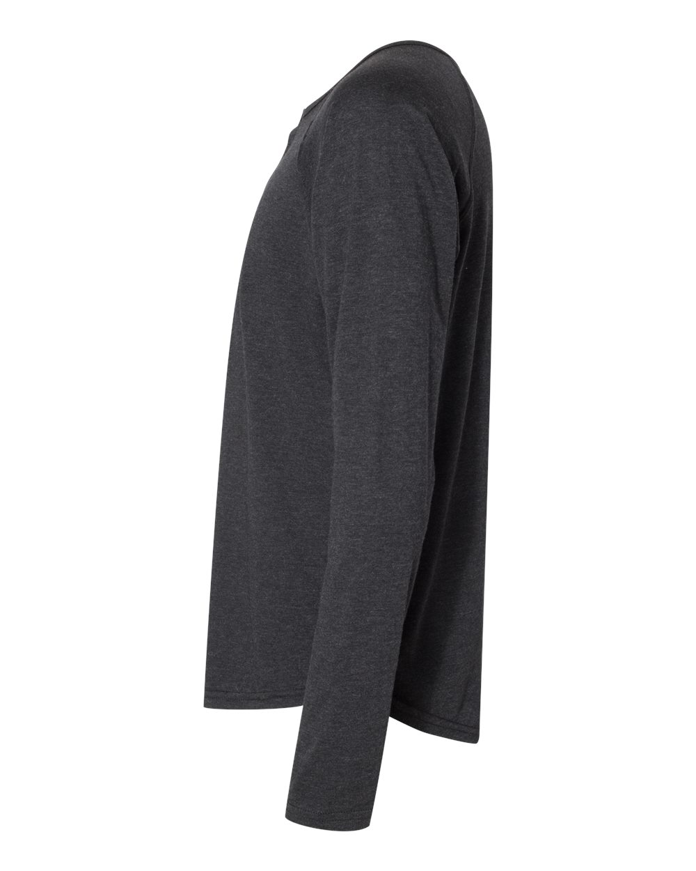 Left View of Vintage Black Triblend Henley T-Shirt - 6072