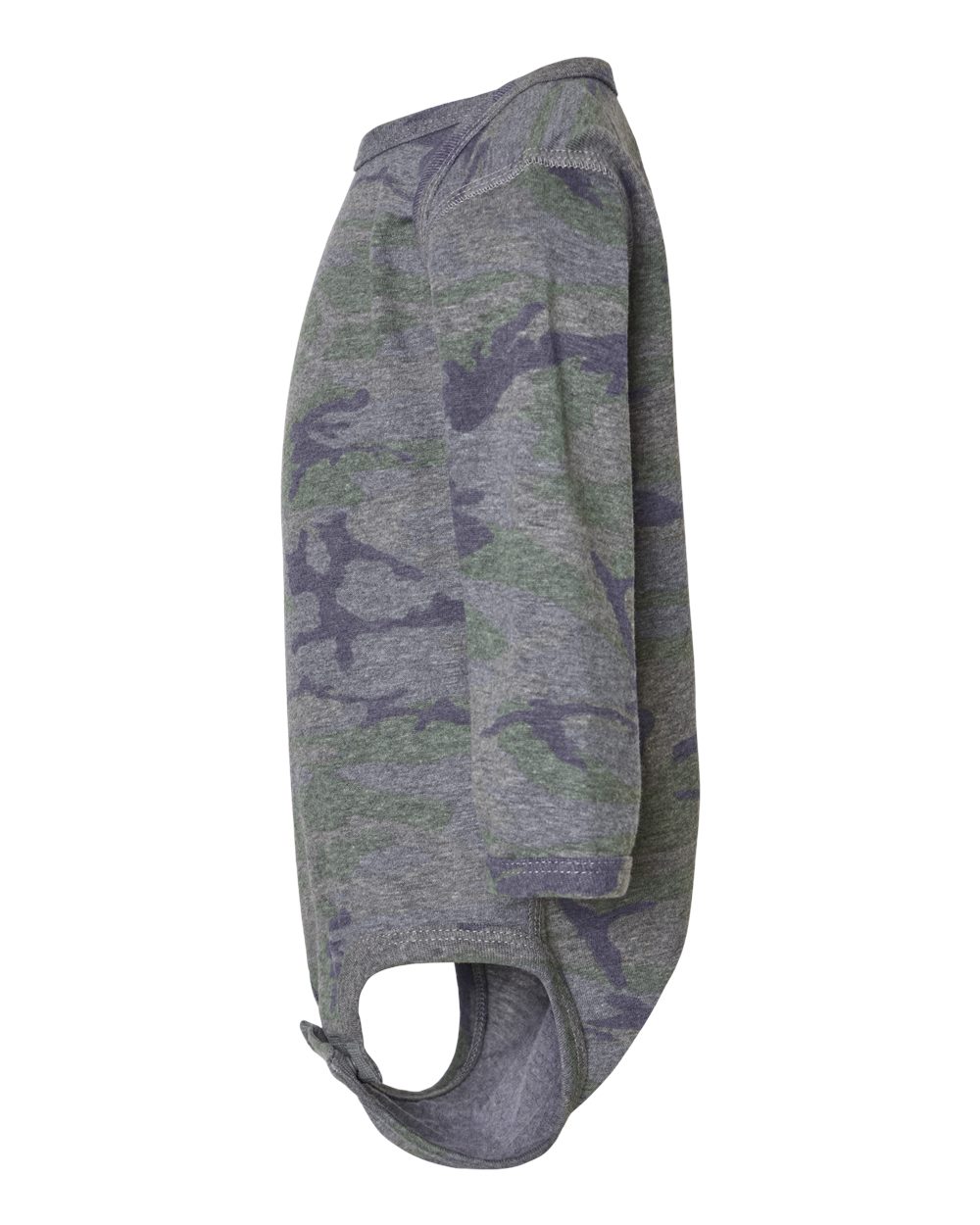 Left View of Vintage Camo Infant Fine Jersey Long Sleeve Bodysuit - 4421